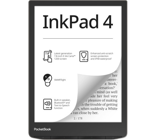 Электронная книга PocketBook 743G InkPad 4 черный/серебристый