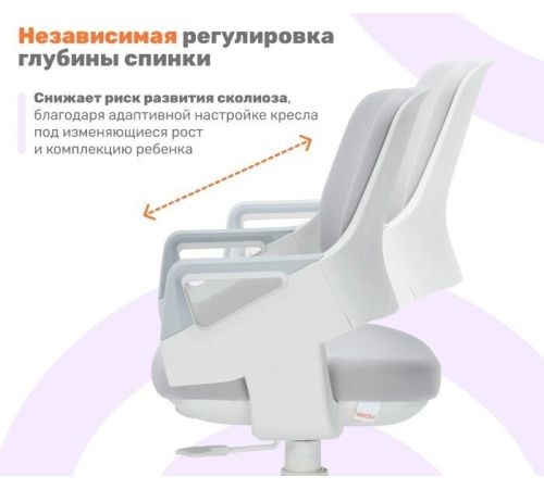 Детский ортопедический стул Yoka Willow серый