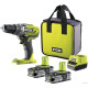 Дрель-шуруповерт Ryobi R18DD3-115S 5133005301 с 1-им АКБ 1.5 Ач, сумка