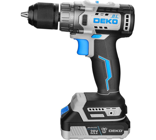 Дрель-шуруповерт Deko ZKCD20V One+ 084-1003 с 2-мя АКБ, кейс