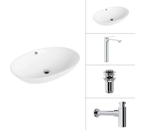 Умывальник Lauter 21709 + Rio 21AM12672 + сифон 21635CH + дон.клапан 21190CH хром