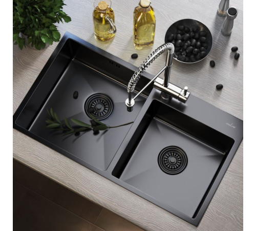 Кухонная мойка Mixline 547241 черный графит, 3 мм