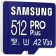 Карта памяти Samsung PRO Plus microSDXC 512GB MB-MD512SA/EU с адаптером