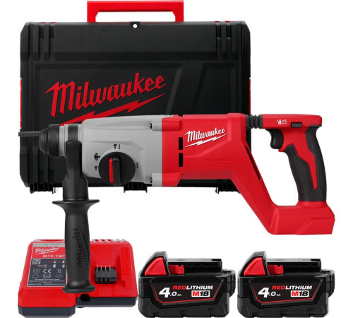 Перфоратор Milwaukee M18 M18BLHACD26-402X 4933492480 с 2-мя АКБ, кейс