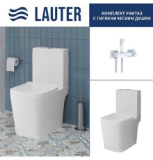 Унитаз напольный Lauter W09 S-TRAP 21900004 + гигиенический душ Glow 21LT0223MW вертикальный выпуск