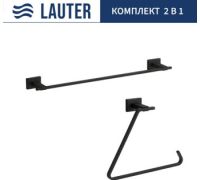 Набор аксессуаров для ванной Lauter 21TS1018 + 21TS1016 Matt Black, 2 предмета