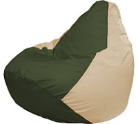 Кресло-мешок Flagman Груша Медиум XL Г1.1-54 тёмно-оливковый/светло-бежевый
