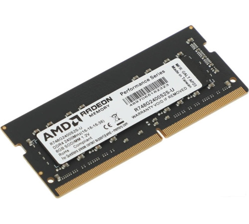 Оперативная память AMD Radeon R7 Performance 8GB DDR4 SODIMM PC4-19200 R748G2400S2S-U