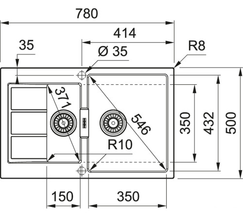 Кухонная мойка Franke Sirius 2.0 S2D 651-78 Tectonite 143.0628.385 белый