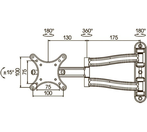 Кронштейн для телевизора Kromax Techno-1 черный