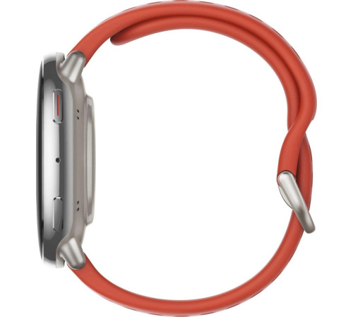 Умные часы Amazfit Active 2 серебристый, с оранжевым силиконовым ремешком