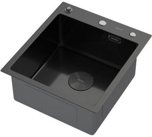 Кухонная мойка ARFEKA ECO AR 450*500 POP-UP BLACK PVD NANO DECOR MILLET GRAINS