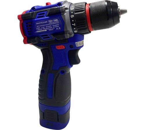 Дрель-шуруповерт ETECH TEH-16BL с 2-мя АКБ, кейс