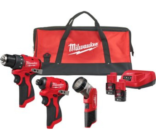 Milwaukee M12 BLPP3A-202B 4933499694 шуруповерт, винтоверт, фонарь, 2 АКБ, сумка