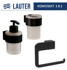 Набор аксессуаров для ванной Lauter 21TS3019 + 21TS3021 + 21TS3015 Matt Black, 3 предмета