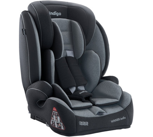Детское автокресло Indigo Winner Isofix YB706B темно-серый/светло-серый