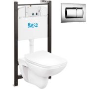 Унитаз подвесной Roca Debba 893104970 + 8901160B1 с кнопкой