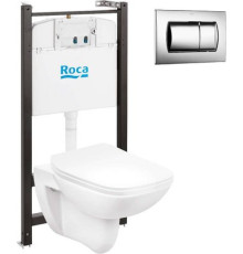 Унитаз подвесной Roca Debba 893104970 + 8901160B1 с кнопкой