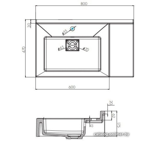 Умывальник Акватон Сакура 80 1A71993KSK010