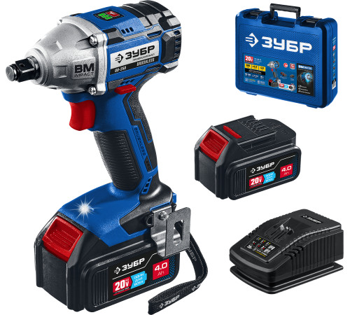 Гайковерт Зубр GB-250-42 с 2-мя АКБ, кейс