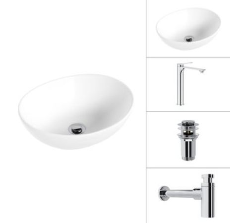 Умывальник Lauter 21652 + Rio 21AM12672 + сифон 21635CH + дон.клапан 21190CH хром