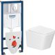 Унитаз подвесной Lauter Square 214903 + GROHE Rapid SL 38721001 + GROHE 37131000 овальная, хром