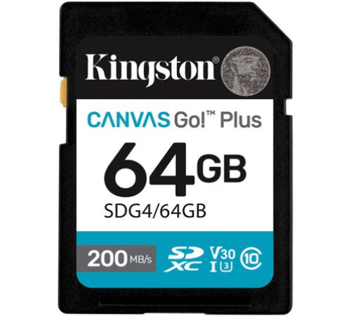 Карта памяти Kingston Canvas Go! Plus SDXC 64GB SDG4/64GB