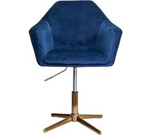 Стул с подлокотниками AksHome Dubai синий велюр/золото