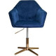 Стул с подлокотниками AksHome Dubai синий велюр/золото