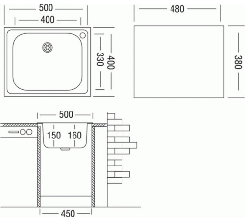 Кухонная мойка Ukinox Классика CLM500.400 T6C 2C