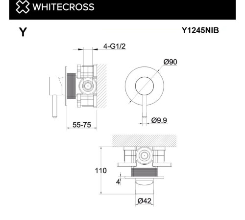 Смеситель Whitecross Y Y1245NIB брашированный никель