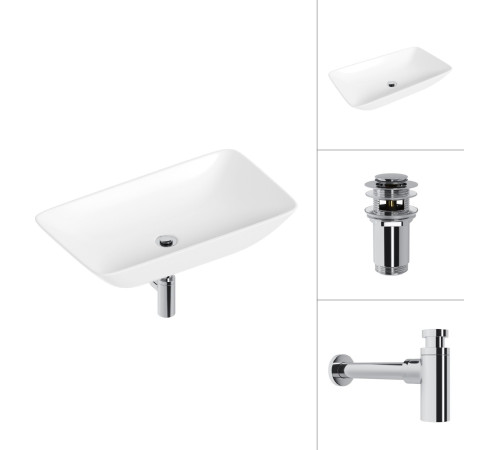 Умывальник Lauter 21886 + клапан 21190CH + сифон 21635CH хром