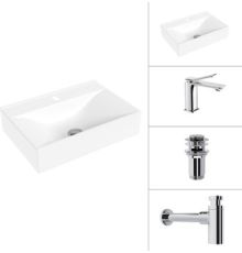 Умывальник Lauter 21855 + Allure 21C618С + сифон 21635CH + донный клапан 21190CH хром