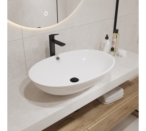 Умывальник Lauter 21709 + клапан 21190W + сифон 21635W белый матовый