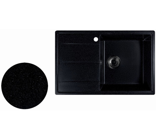 Кухонная мойка Marblan Magnum R черный, с сифоном