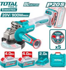 Угловая шлифмашина Total TAGLI261522 с 2-мя АКБ, кейс