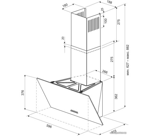 Кухонная вытяжка Krona Gabriele 600 S белый