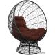 Кресло M-Group Кокос на подставке 11590405 черный ротанг/коричневая подушка