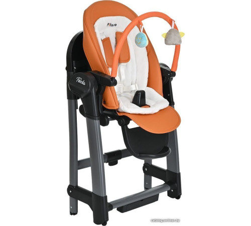 Высокий стульчик Pituso Triola черная рама/оранжевый