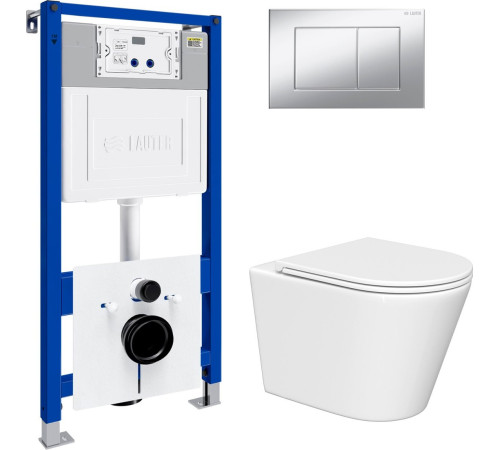 Унитаз подвесной Lauter Longer 2110822 с кнопкой 219703J прямоугольная, сатин