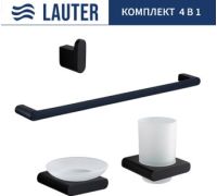 Набор аксессуаров для ванной Lauter 21SH57062 + 21SH57052 + 21SH57092 + 21SH70102 Matt Black, 4 предмета