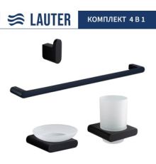 Набор аксессуаров для ванной Lauter 21SH57062 + 21SH57052 + 21SH57092 + 21SH70102 Matt Black, 4 предмета
