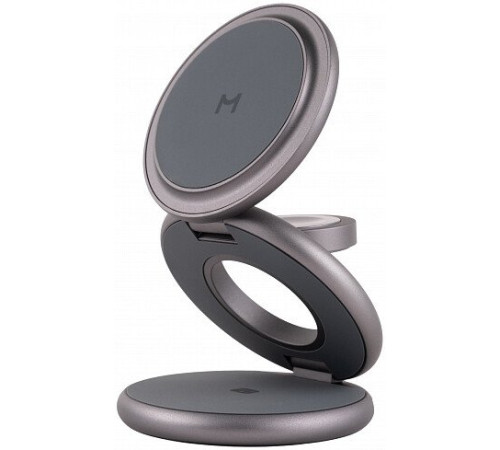 Беспроводное зарядное Magssory Disc Signature Edition 3 в 1 для Apple WCH033 темно-серый