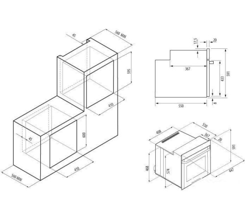 Электрический духовой шкаф Krona Breve 45 WH