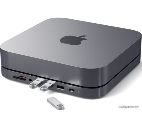 USB-хаб Satechi Aluminum Stand & Hub for Mac Mini ST-ABHFM серый