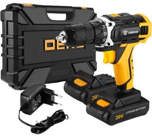 Дрель-шуруповерт Deko DKCD20FU-Li SET 63 063-4175 с 2-мя АКБ, кейс