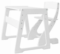 Детский стол Друг Кузя Павлин Мини белый, с подушкой серая в звезду граффити