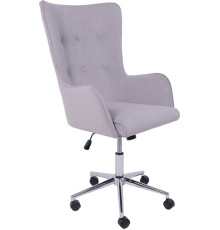 Офисное кресло AksHome Bella XL chrome Kiton 722 Smoke велюр/светло-серый