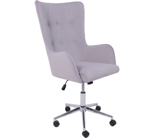 Офисное кресло AksHome Bella XL chrome Kiton 722 Smoke велюр/светло-серый
