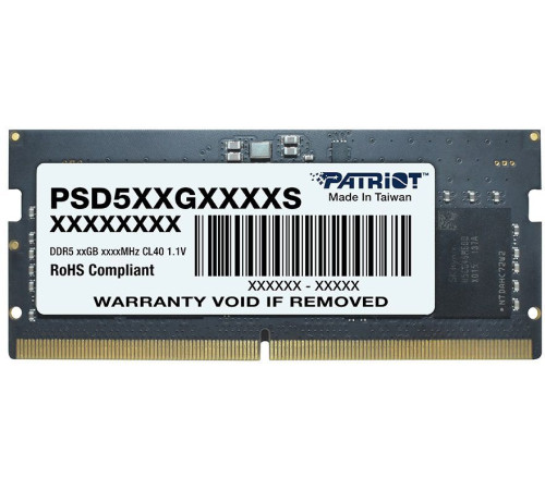 Оперативная память Patriot Signature Line 32ГБ DDR5 SODIMM 4800 МГц PSD532G48002S